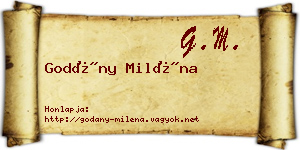 Godány Miléna névjegykártya